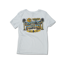 Load image into Gallery viewer, Women's White T-Shirt w/ RF Palm Trees - Rear
