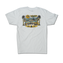 Load image into Gallery viewer, White T-shirt w/ RF Palm Trees: Back
